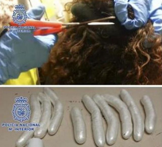Escondía droga en su peluca Escondía droga en su peluca