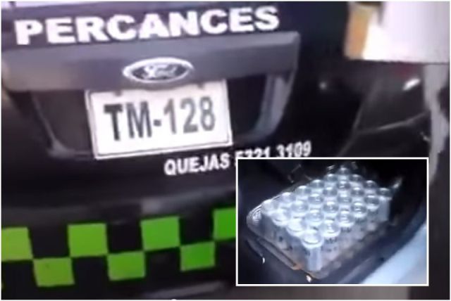 ¡Cachan a policía con cervezas en patrulla! ¡Cachan a policía con cervezas en patrulla!