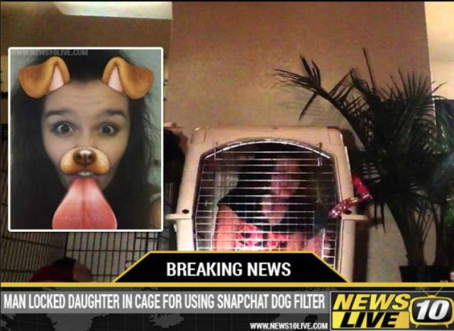Su papá la castigó por usar filtro de Snapchat