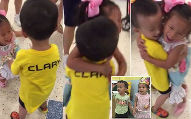 Dos pequeños amigos se rencuentran luego de ser separados