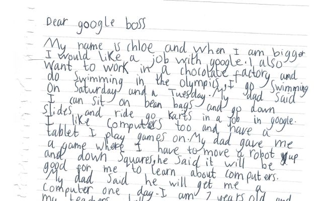 Esta niña pidió empleo en Google y así le respondieron