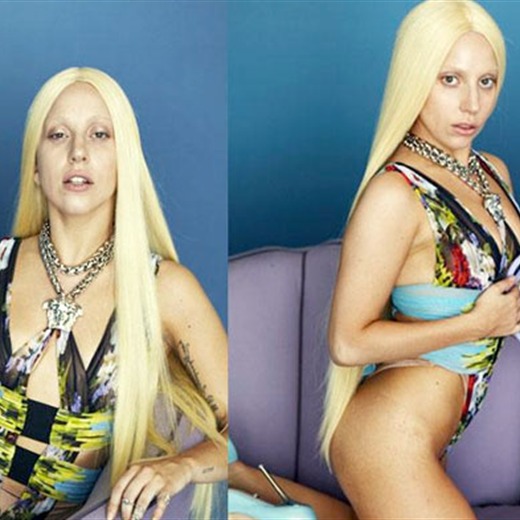 Lady Gaga,  sin Photoshop