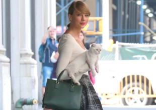 ¡El gato de Taylor Swift rasguña sus piernas de 40 millones!