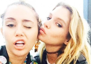 Miley Cyrus anda muy feliz con un ángel de Victorias's Secret