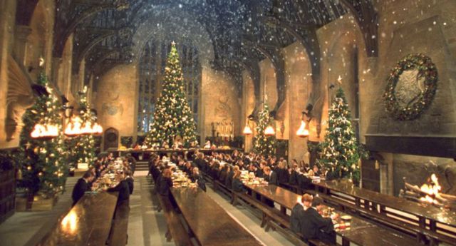 Cena navideña en Hogwarts