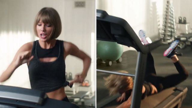 Así se cayó Taylor Swift mientras hacía ejercicio