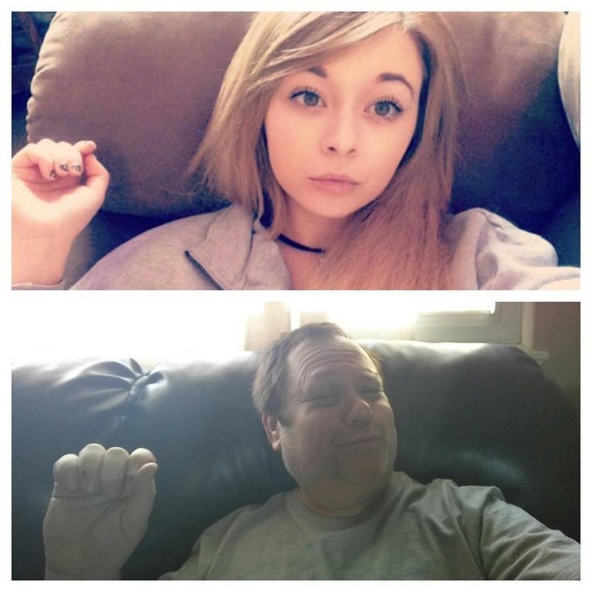 Papá se burla de las selfies de su hija