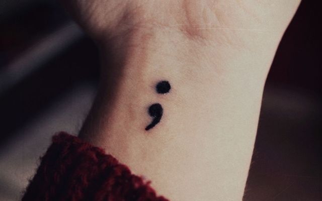 Tatuaje Punto Y Coma Depresión Tristeza Punto Y Coma El Tatuaje