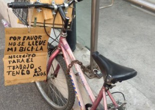 "Por favor" pide que no le roben su bicicleta