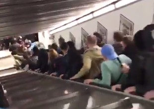 Video del colapso de escalera eléctrica en el metro
