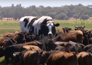 La vaca más alta que Michael Jordan y más pesada que un coche impacta en redes