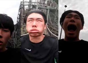 La viral reacción de este joven en su paseo por la montaña rusa