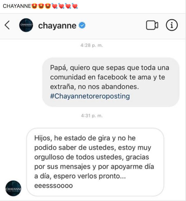 Chayanne manda mensaje a sus 