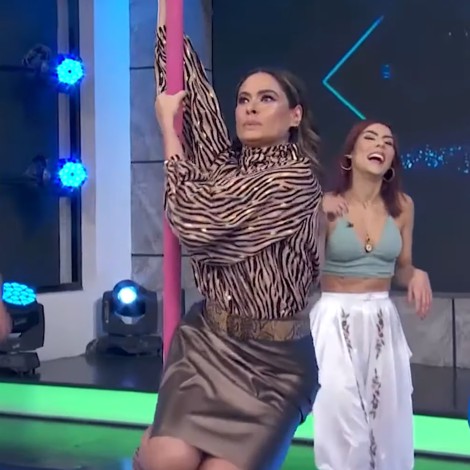 María León le enseña pole dance a Galilea Montijo