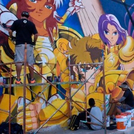 Este es el mural más grande de Caballeros del Zodiaco y está en León, Guanajuato