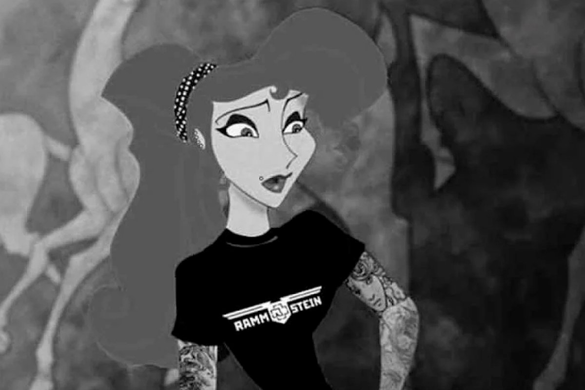 Princesas Disney con su estilo emo punk-rocker