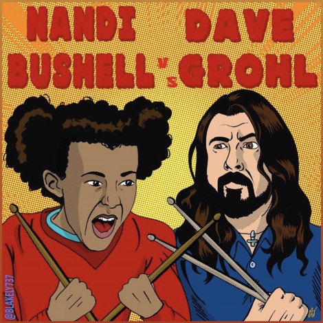 Niña de 10 años, Nandi Bushell desafía a Dave Grohl a duelo de bateristas y aceptó