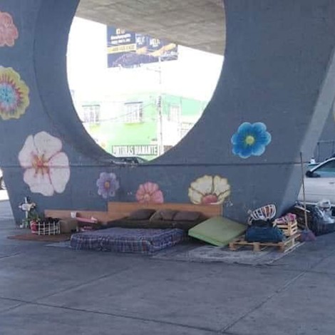 Persona en condición de calle sorprende por su ordenada forma de vivir bajo un puente