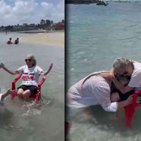 Nieta cumplió el sueño de su abuela llevándola al mar por primera vez