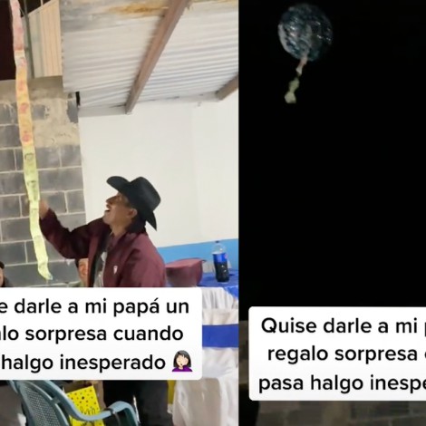 Tiktoker regala globo con dinero a su papá, pero obsequio sale volando