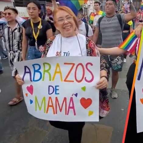 Mamá regala abrazos gratis durante marcha LGBT+ y su gesto se vuelve viral