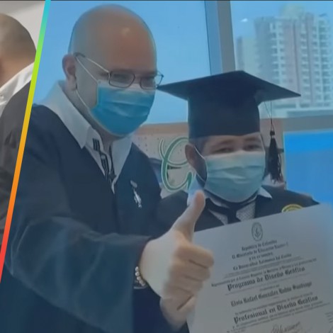 Alumno con leucemia se pierde su graduación y rector le lleva su diploma al hospital